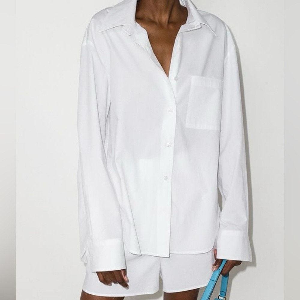 Frankie Shop Liu Shirt - White Cotton Poplin (M)